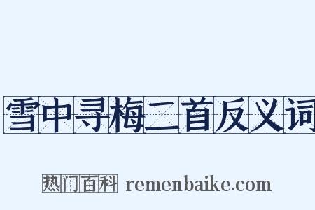 雪中寻梅二首反义词是什么意思的图片